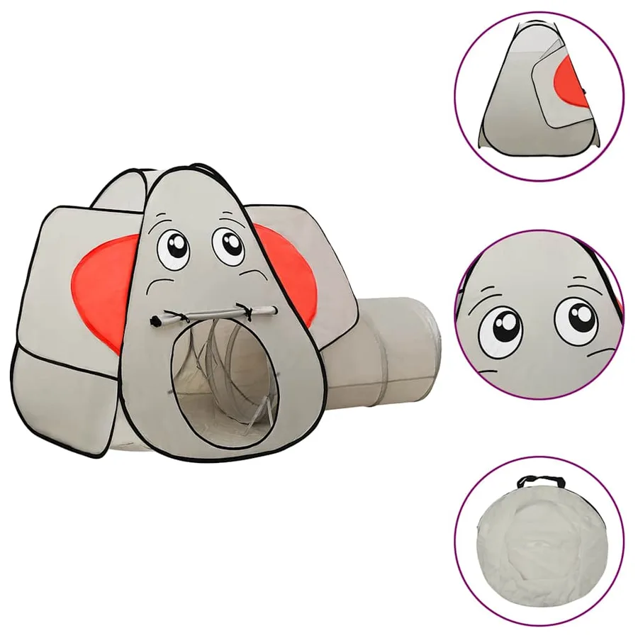 Tente de jeu pour enfants 250 balles Éléphant Gris 174x86x101cm - 3