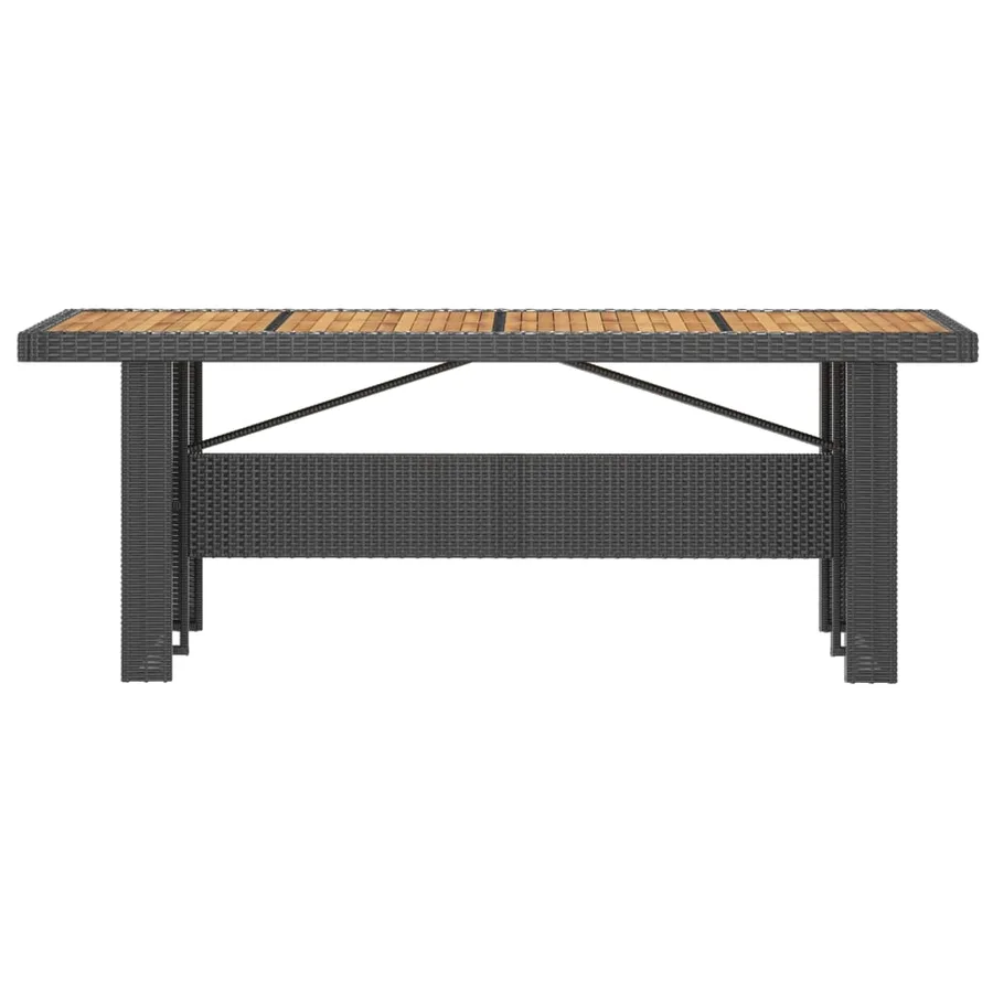 Ensemble à manger d'extérieur 9pcs coussins résine tressée noir - 10