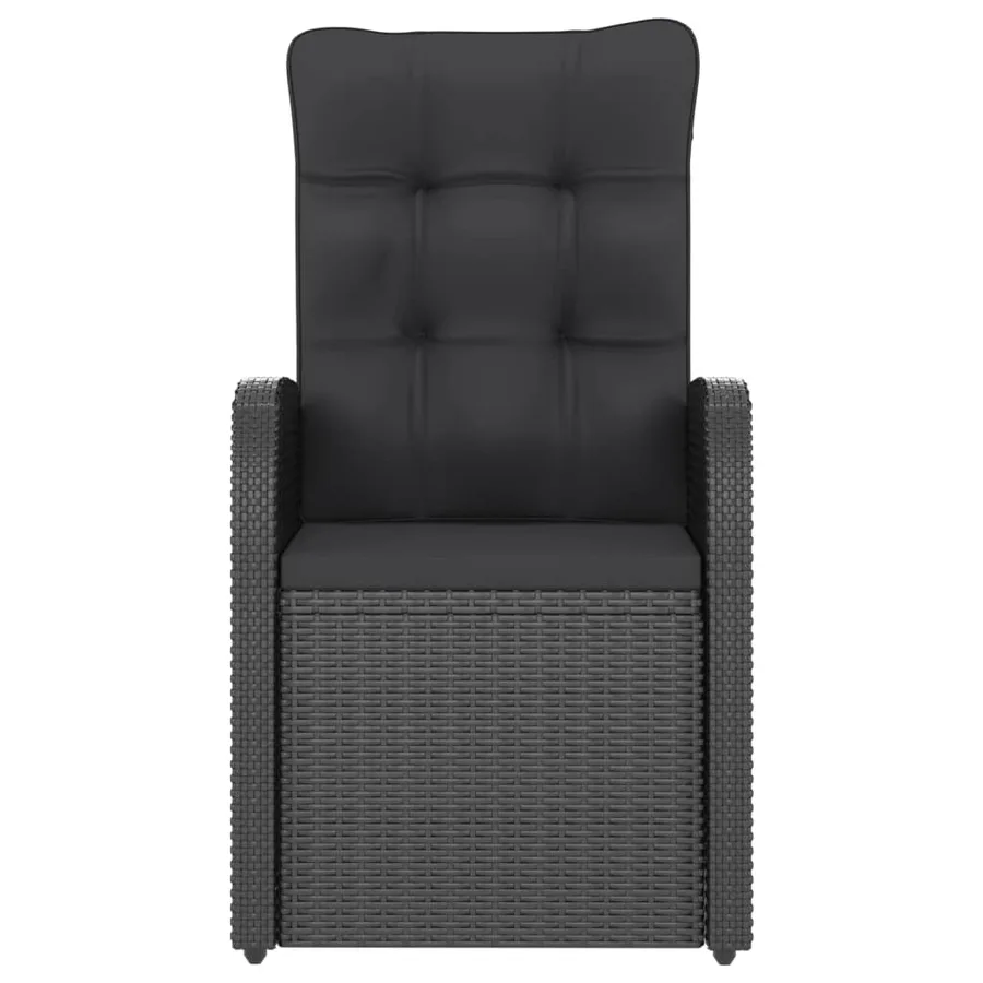 Ensemble à manger d'extérieur 9pcs coussins résine tressée noir - 5