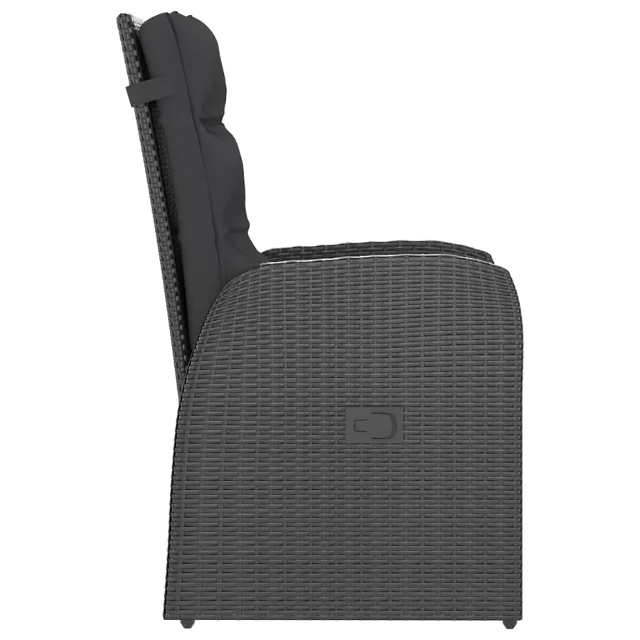 Ensemble à manger d'extérieur 9pcs coussins résine tressée noir - 6