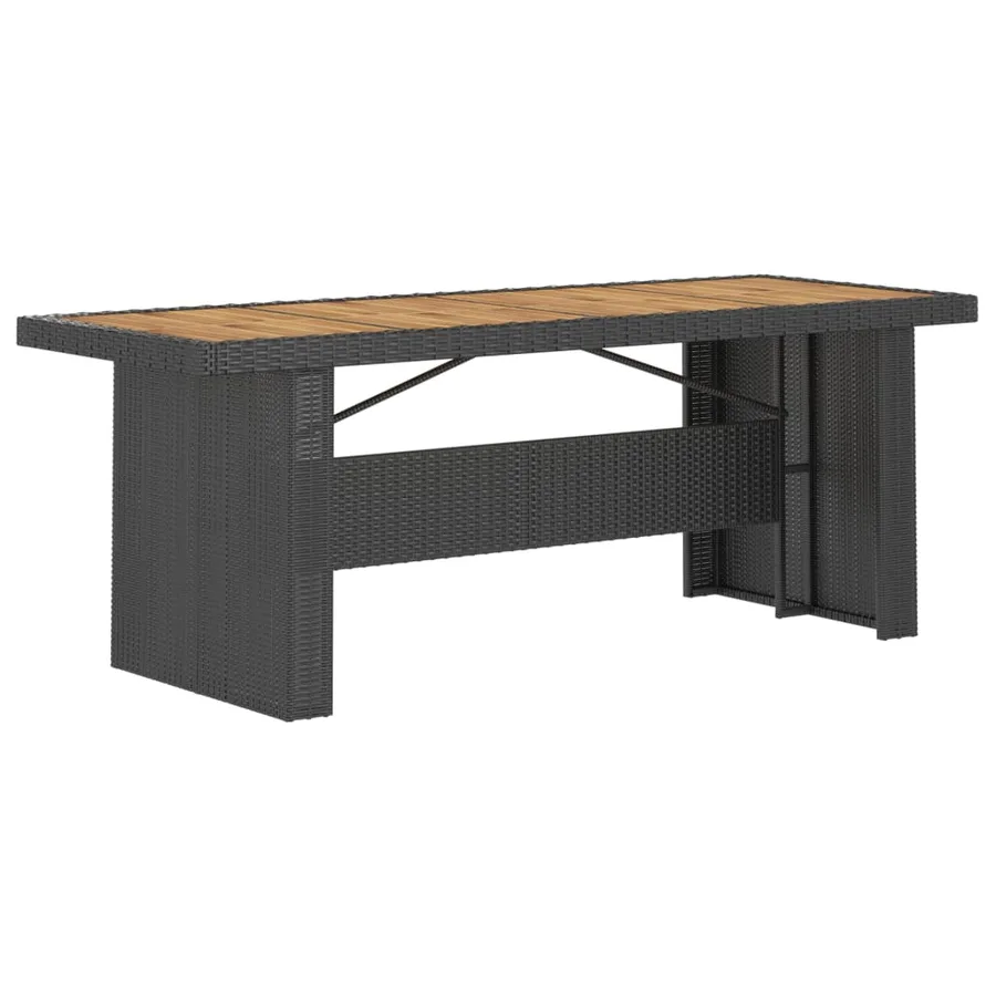Ensemble à manger d'extérieur 9pcs coussins résine tressée noir - 9