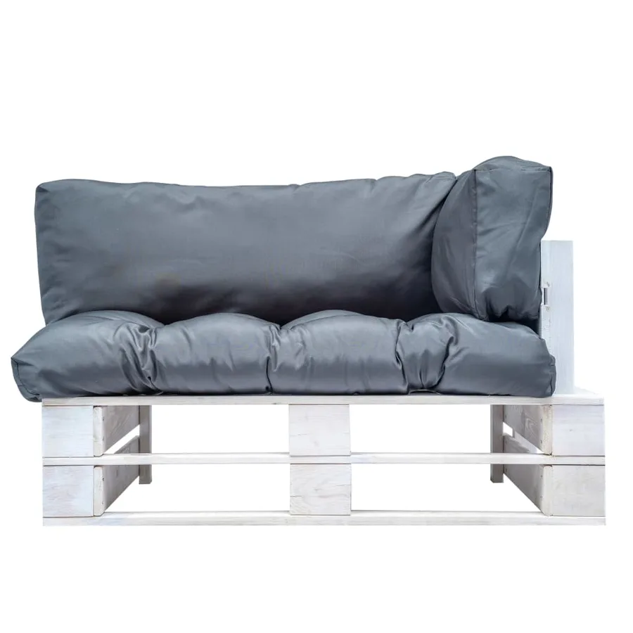 Canapé de jardin palette avec coussins gris pinède - 2