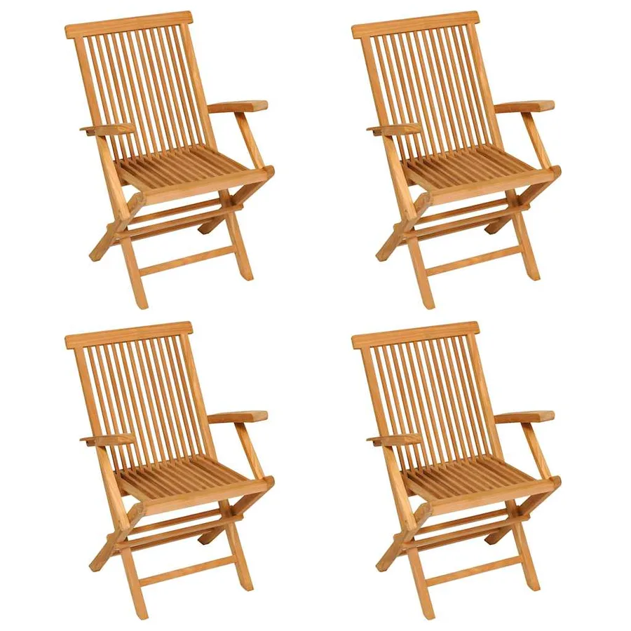 Salon de jardin 5 pcs Bois de teck massif - 9