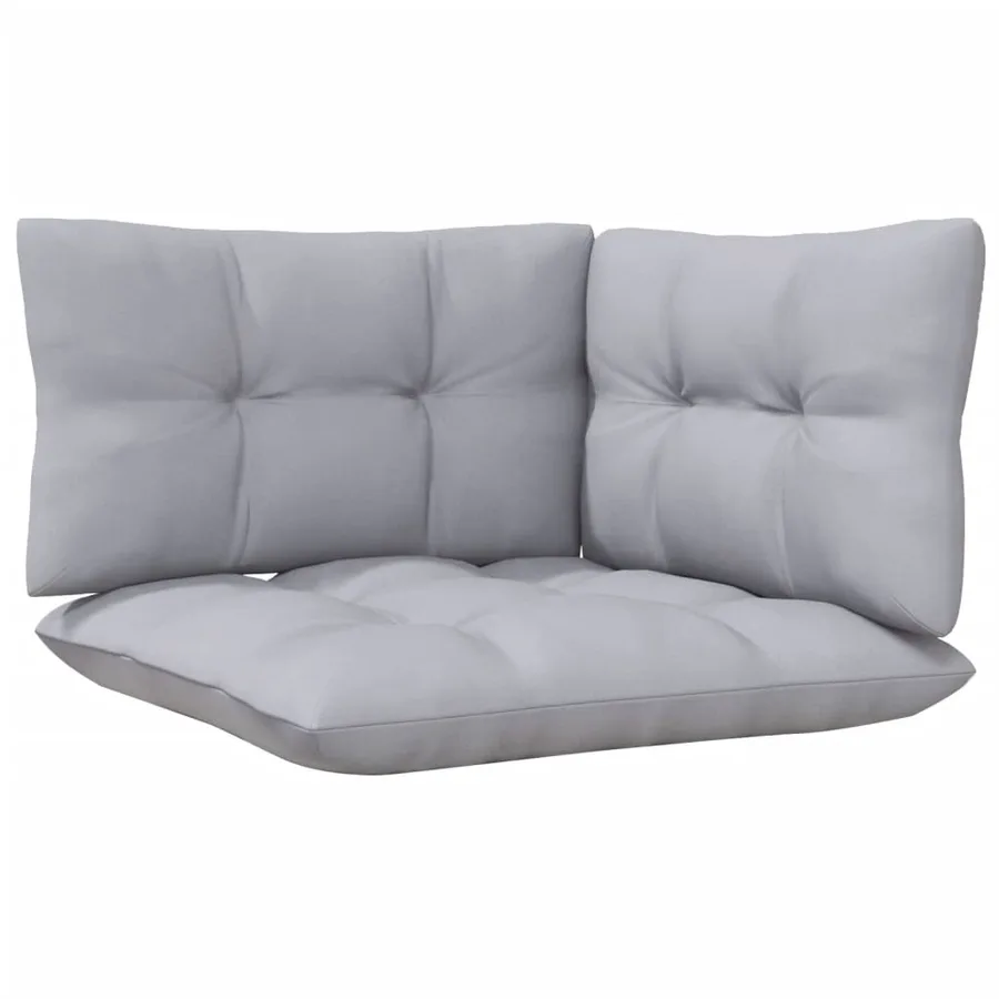 Salon de jardin 8 pcs avec coussins gris Bois de pin - 6