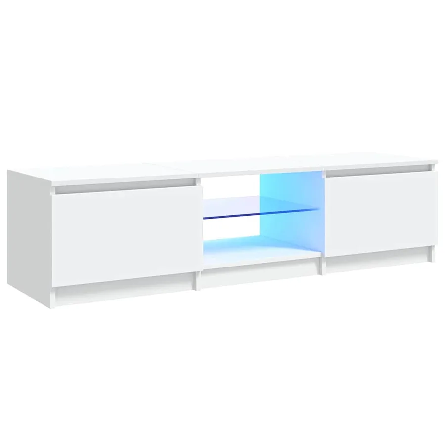 Meuble TV avec lumières LED blanc 140x40x36 cm - 2