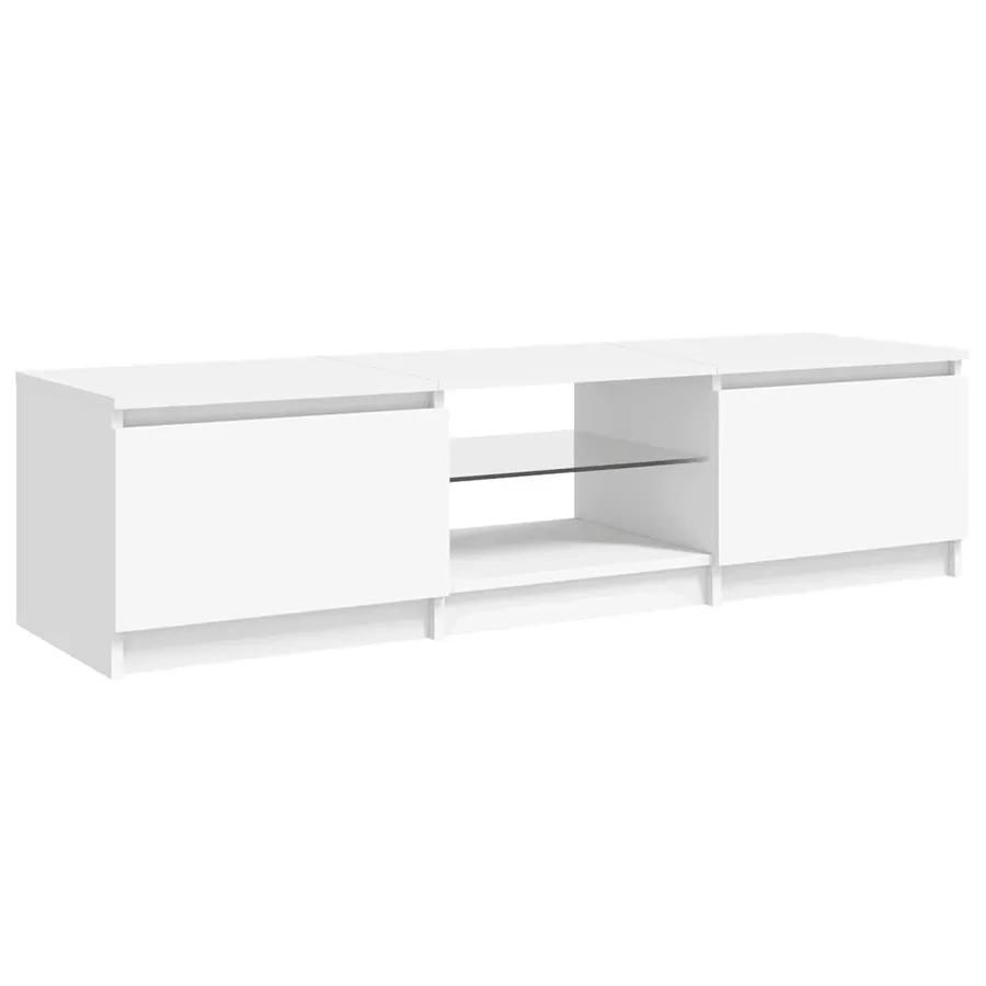 Meuble TV avec lumières LED blanc 140x40x36 cm - 8