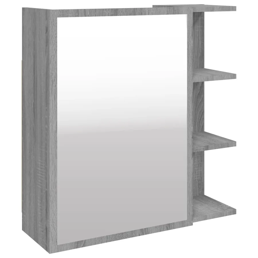 Armoire à miroir de salle de bain Sonoma gris 62,5x20,5x64 cm - 2