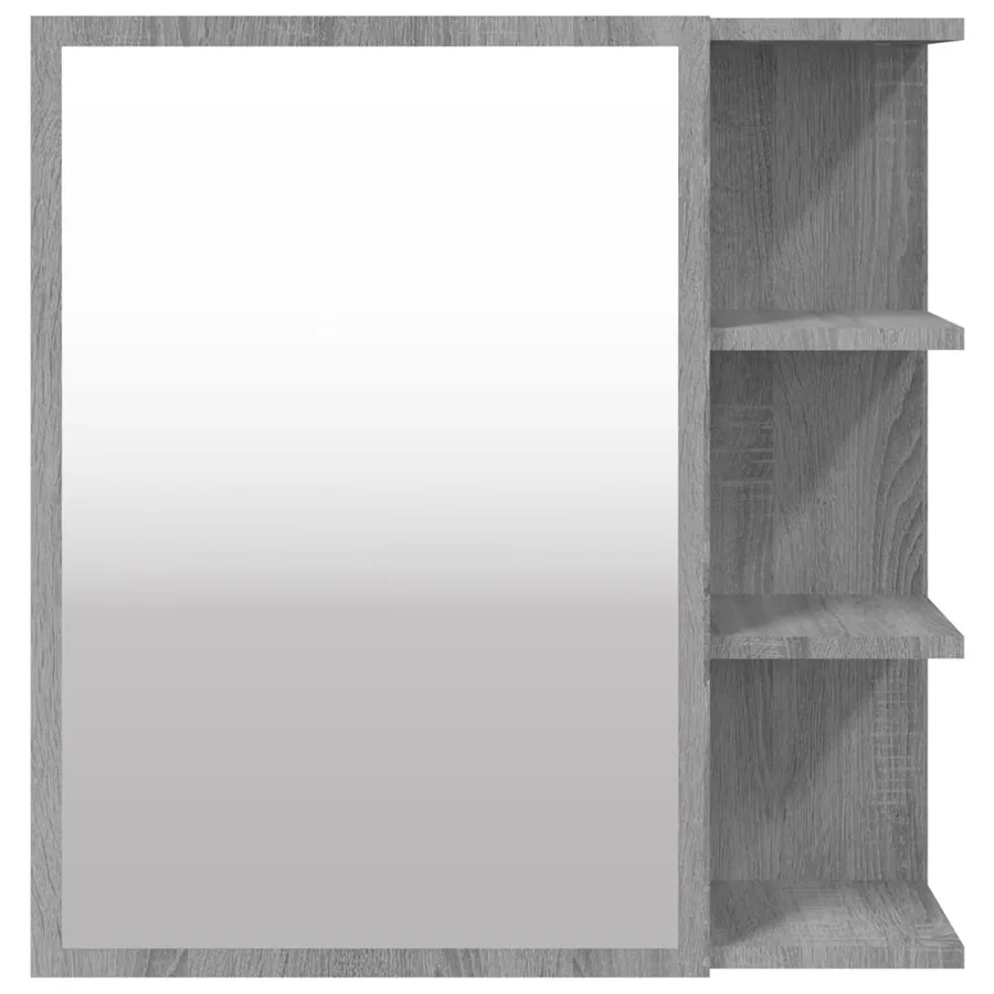 Armoire à miroir de salle de bain Sonoma gris 62,5x20,5x64 cm - 6