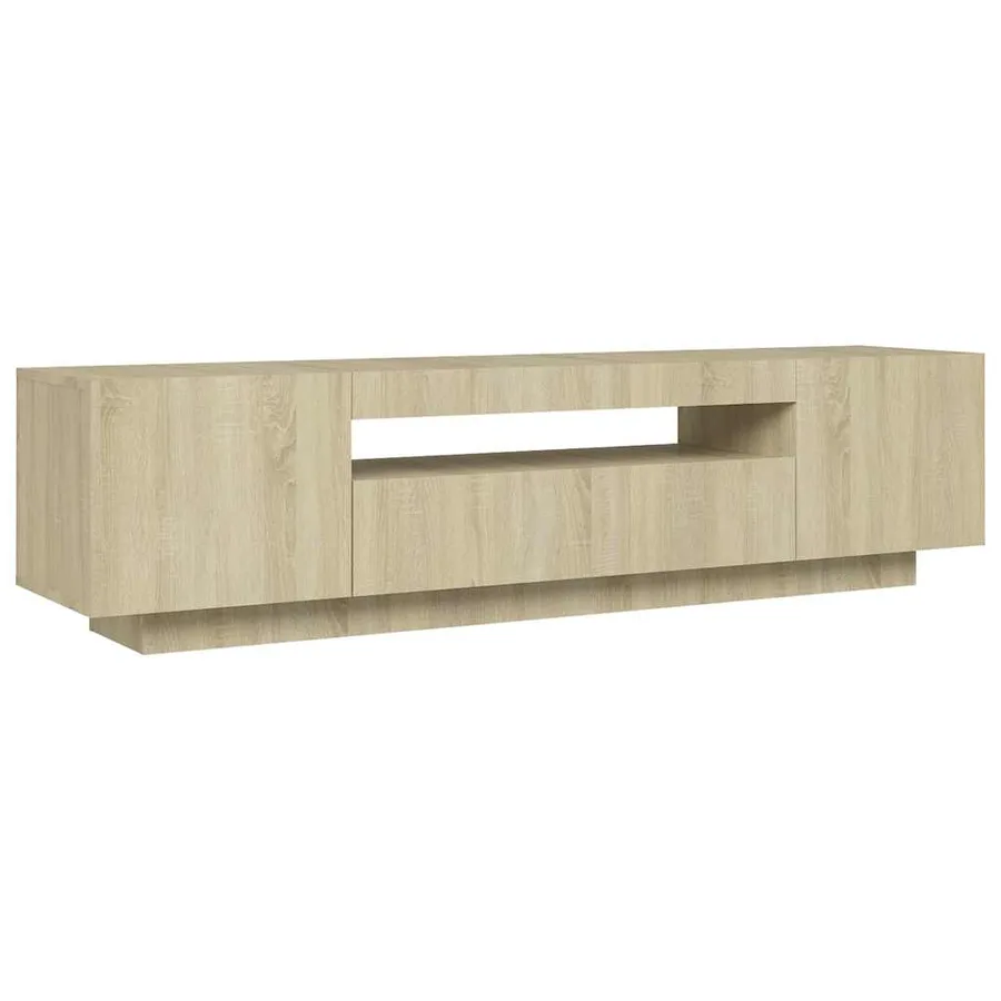 Meuble TV avec lumières LED Chêne sonoma 160x35x40 cm - 7