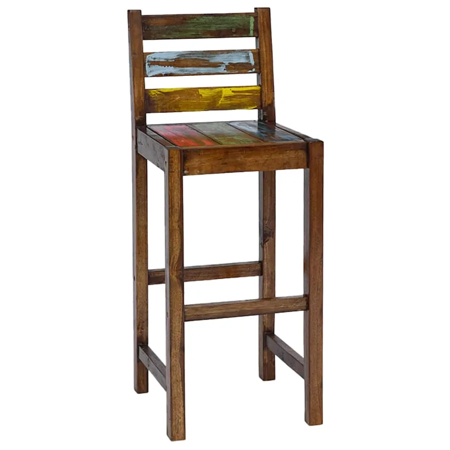Tabourets de bar lot de 2 bois massif de récupération