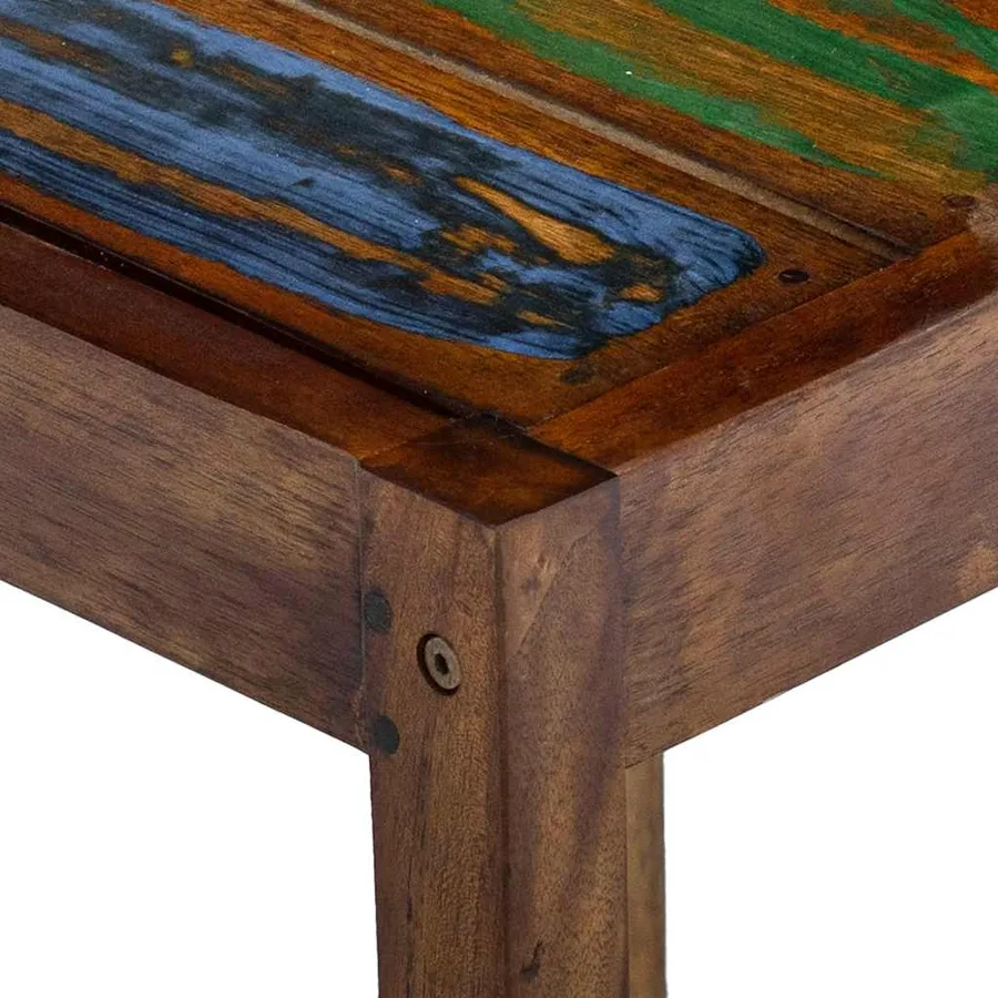 Tabourets de bar lot de 2 bois massif de récupération - 7