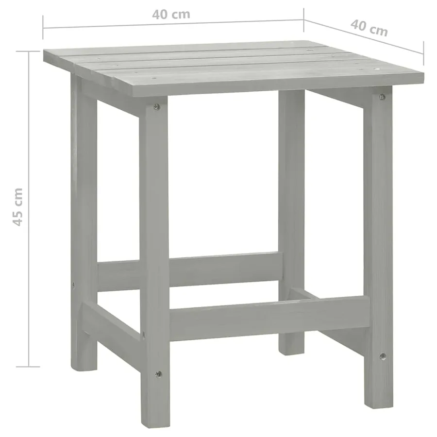 Chaise de jardin Adirondack avec table Bois de sapin Gris - 12