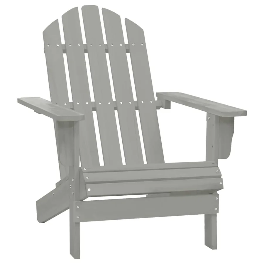 Chaise de jardin Adirondack avec table Bois de sapin Gris - 5
