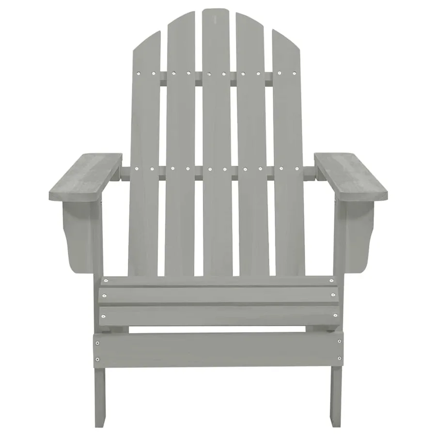 Chaise de jardin Adirondack avec table Bois de sapin Gris - 6