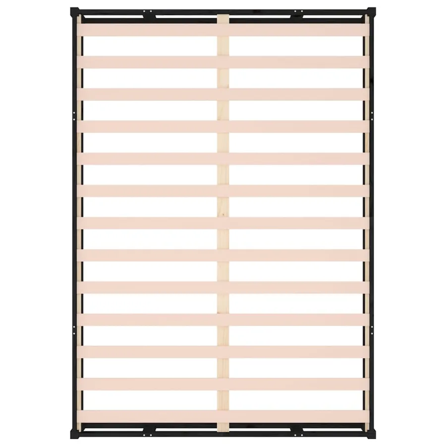 Cadre de lit sans matelas noir 180x200 cm bois massif - 7
