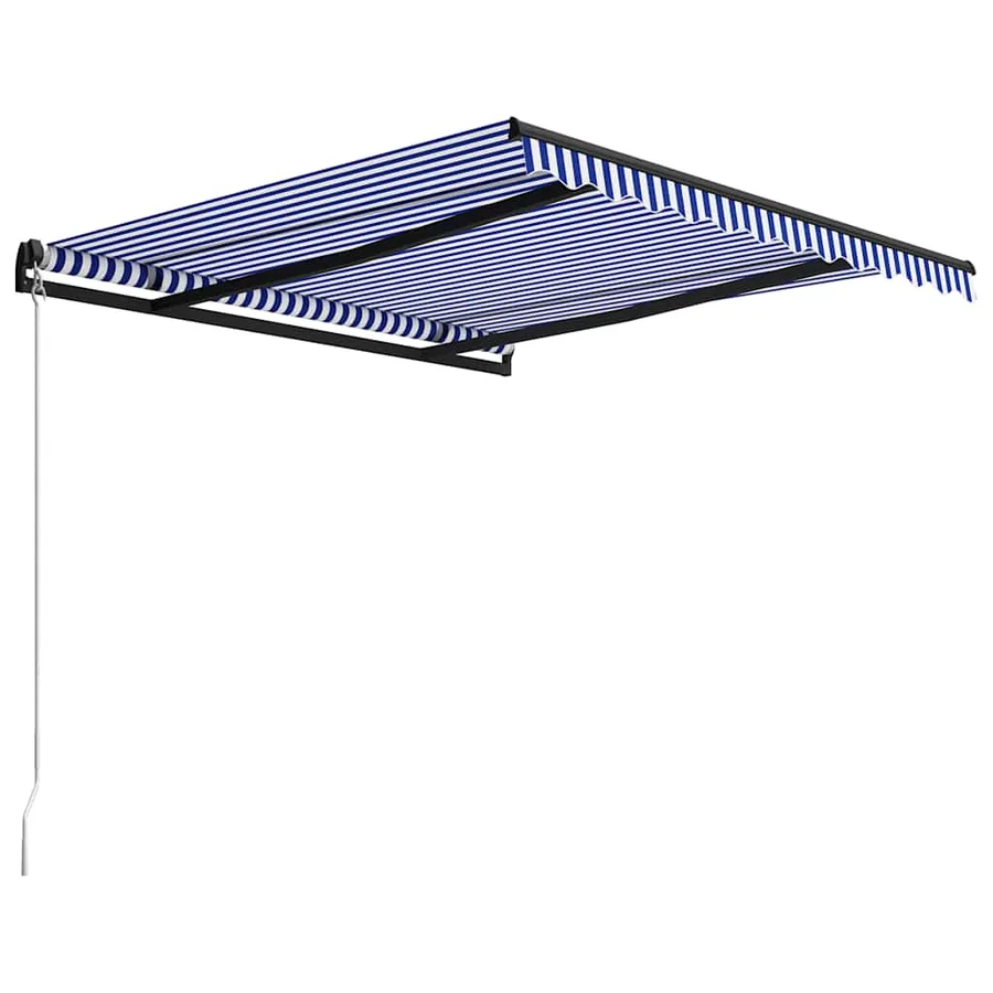 Auvent manuel rétractable 350x250 cm Bleu et blanc - 3