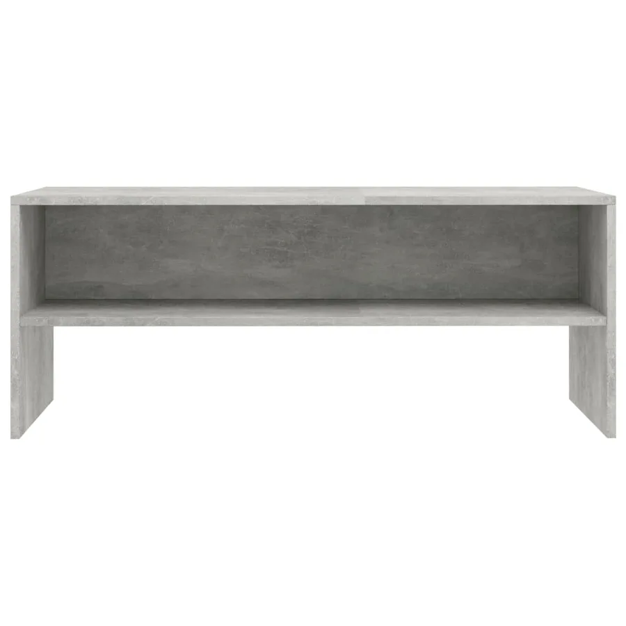 Meuble TV Gris béton 100x40x40 cm Bois d’ingénierie - 4