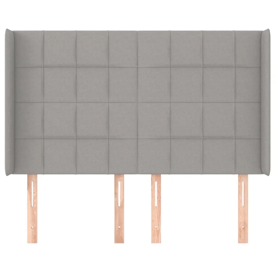 Tête de lit avec oreilles Gris clair 147x16x118/128 cm Tissu - 3