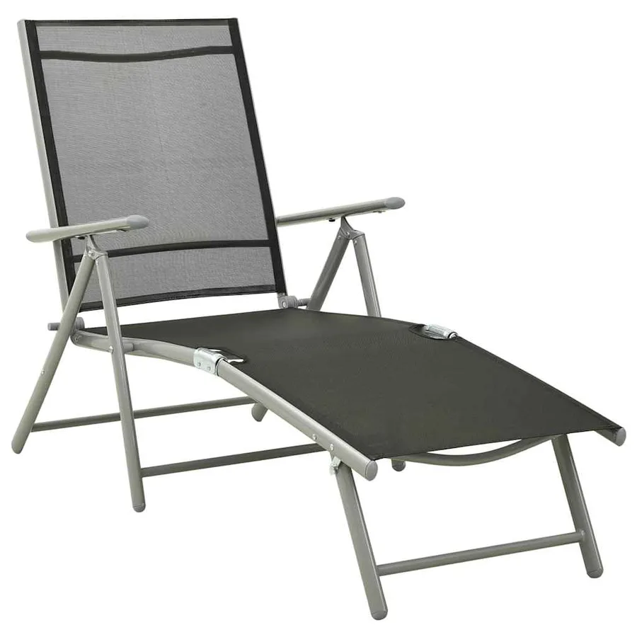 Salon de jardin 9 pcs Noir et argenté - 5