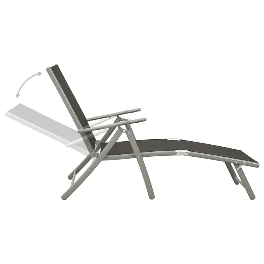Salon de jardin 9 pcs Noir et argenté - 6