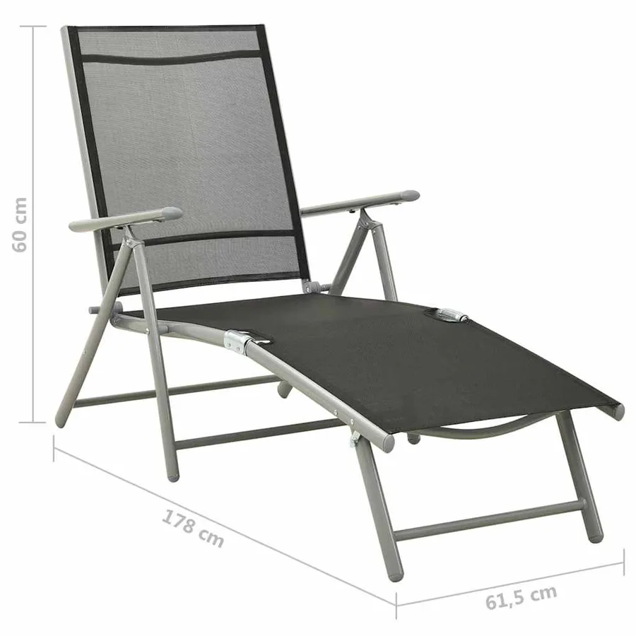 Salon de jardin 9 pcs Noir et argenté - 8