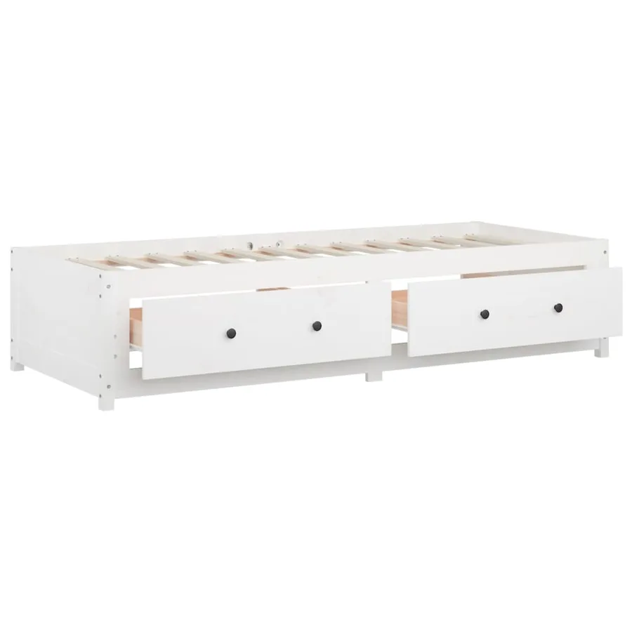 Lit de jour sans matelas blanc 90x190 cm bois de pin massif - 10
