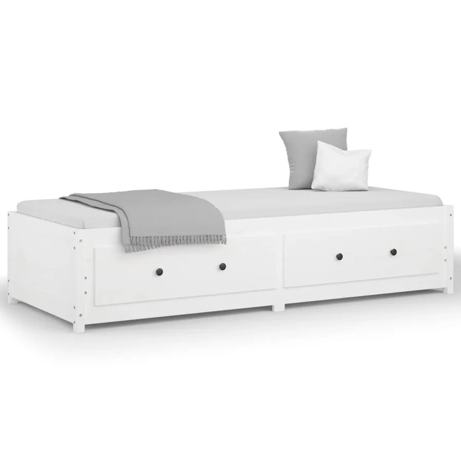 Lit de jour sans matelas blanc 90x190 cm bois de pin massif - 2