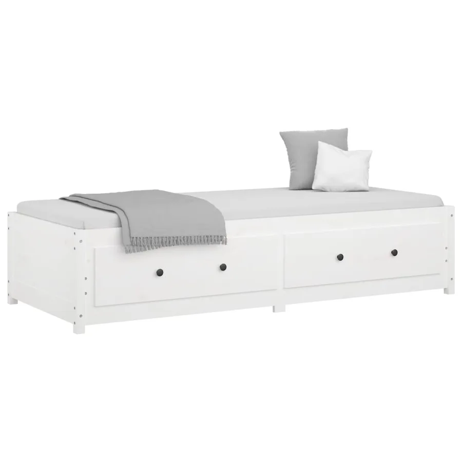 Lit de jour sans matelas blanc 90x190 cm bois de pin massif - 3