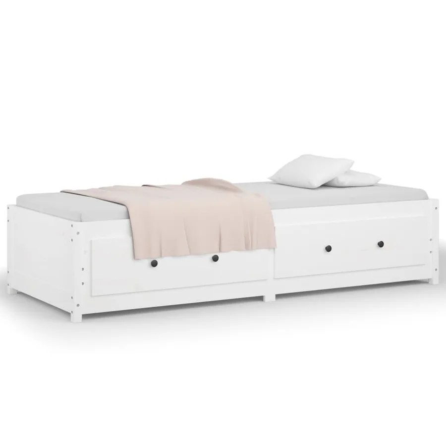 Lit de jour sans matelas blanc 90x190 cm bois de pin massif - 5