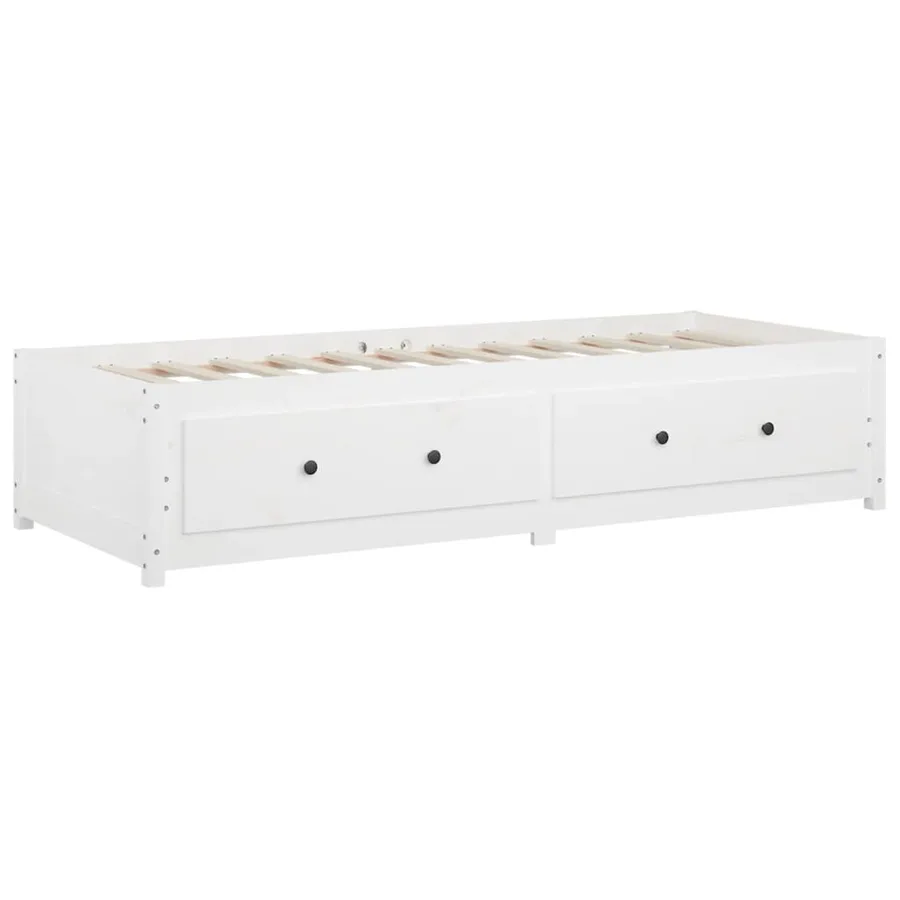 Lit de jour sans matelas blanc 90x190 cm bois de pin massif - 7