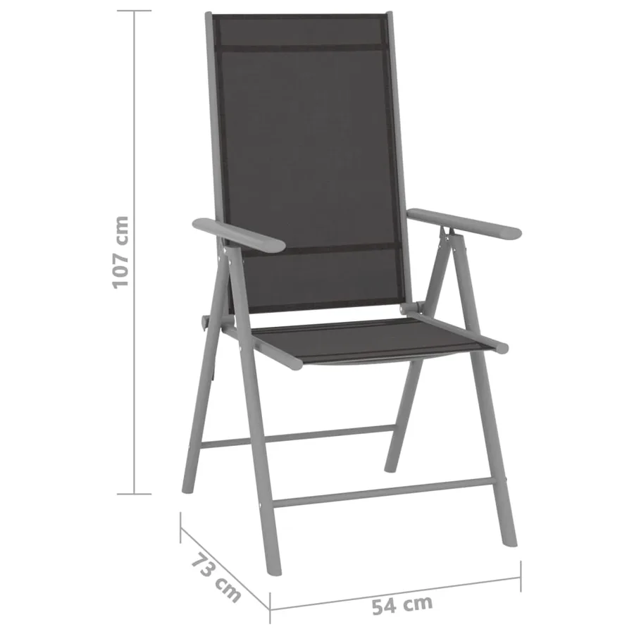 Ensemble à manger de jardin 10 pcs noir et argenté - 10