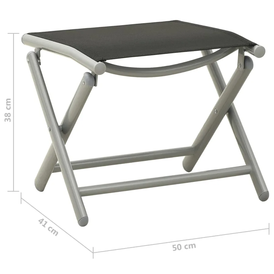 Ensemble à manger de jardin 10 pcs noir et argenté - 12