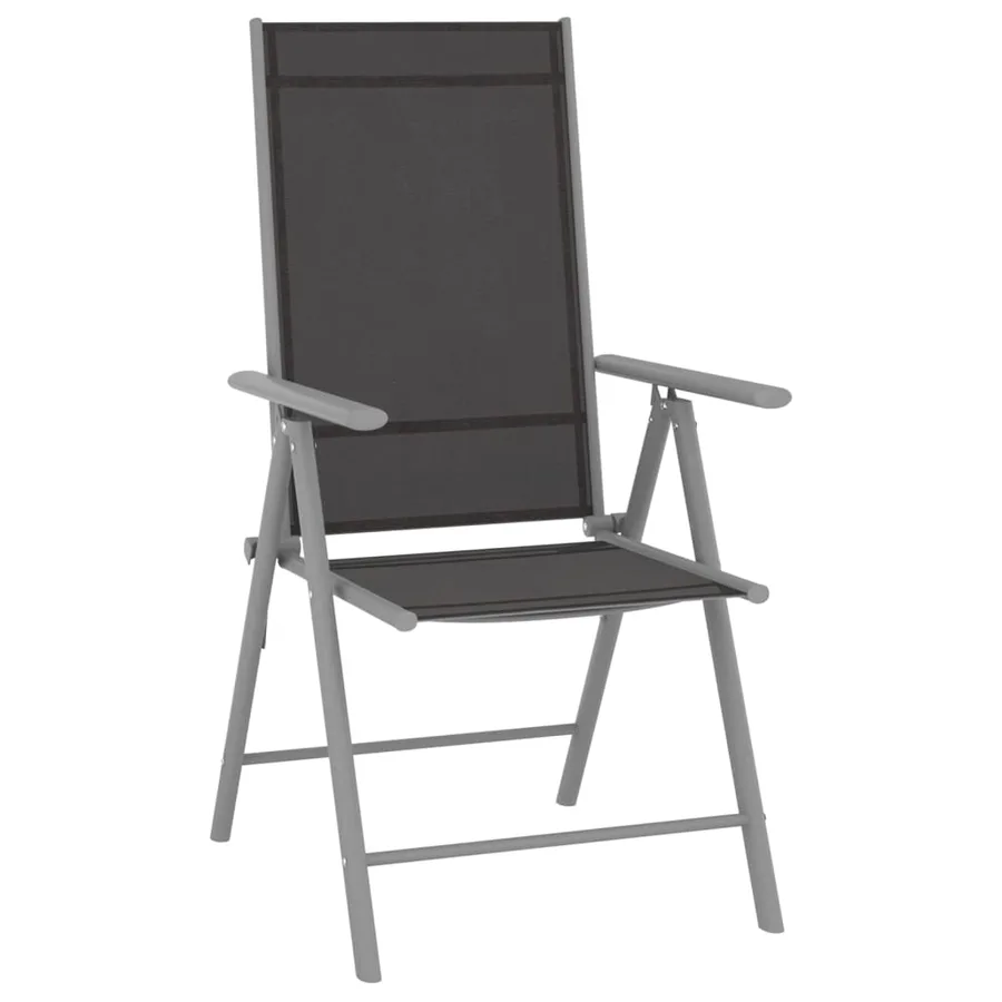 Ensemble à manger de jardin 10 pcs noir et argenté - 2