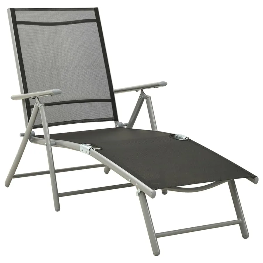 Ensemble à manger de jardin 10 pcs noir et argenté - 5