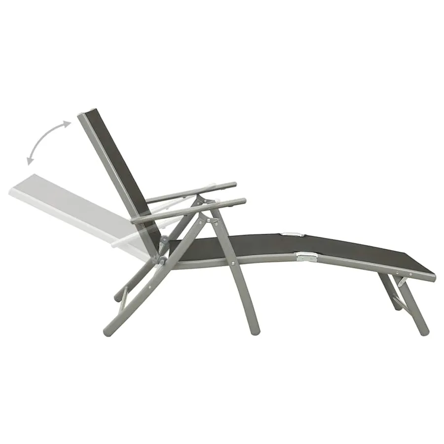 Ensemble à manger de jardin 10 pcs noir et argenté - 6