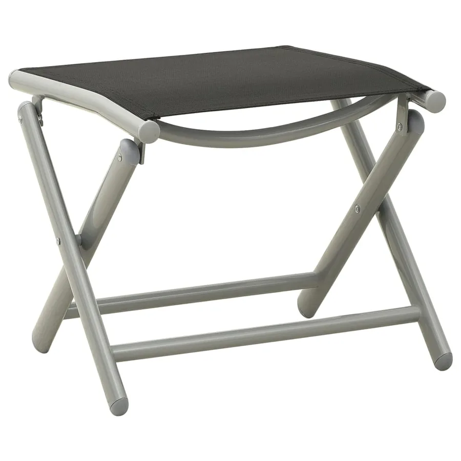 Ensemble à manger de jardin 10 pcs noir et argenté - 7