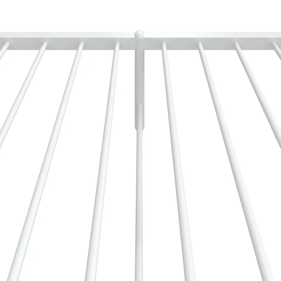 Cadre de lit métal sans matelas avec pied de lit blanc 90x200cm - 8