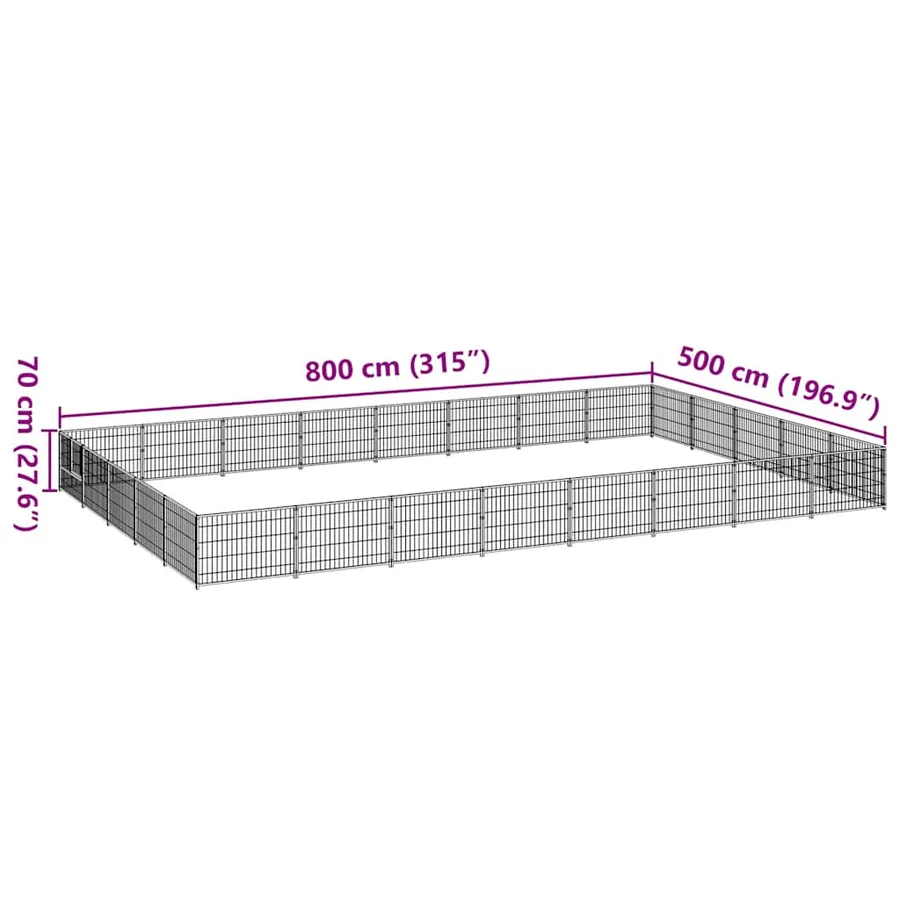 Chenil Noir 40 m² Acier - 7