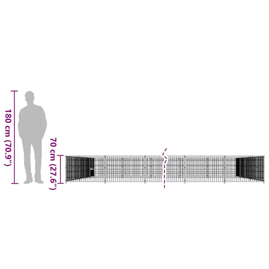 Chenil Noir 40 m² Acier - 8
