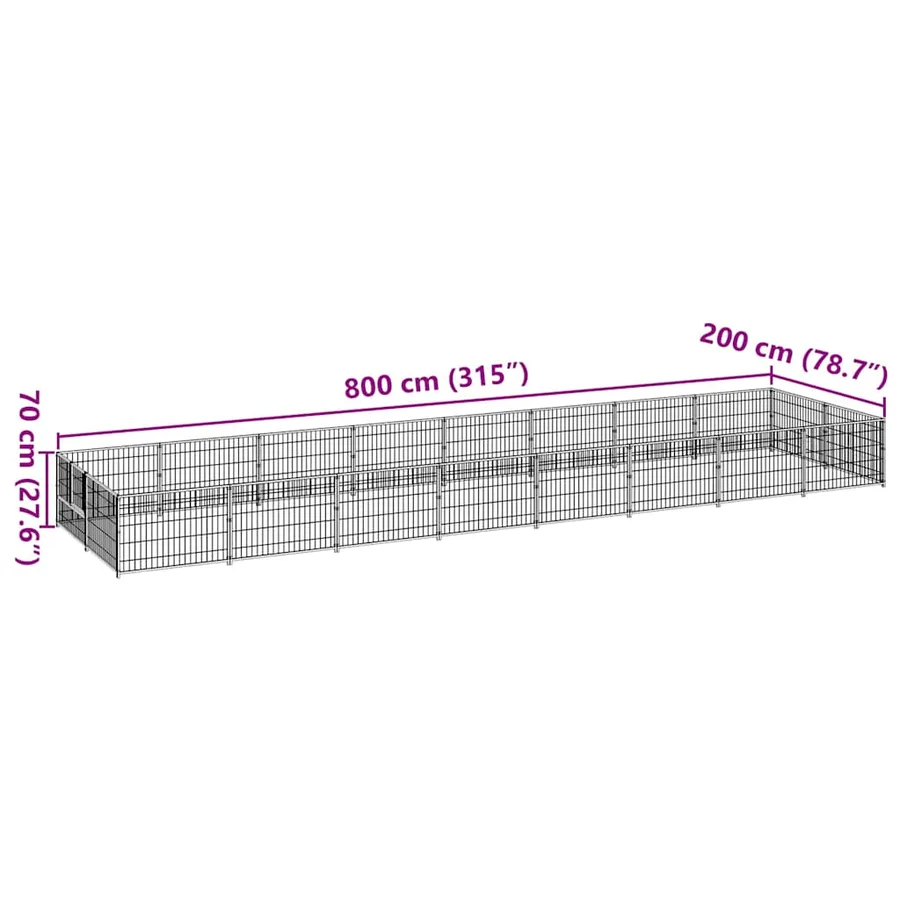 Chenil Noir 16 m² Acier - 7