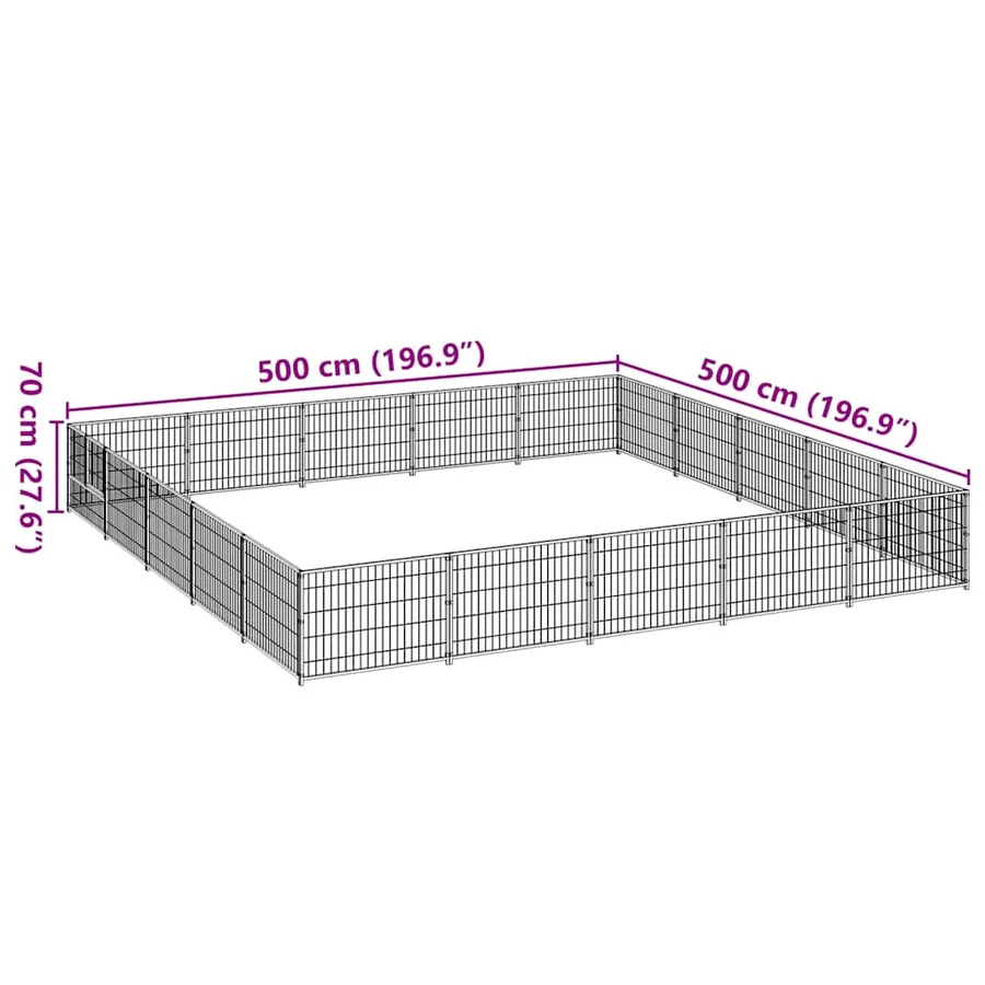 Chenil Noir 25 m² Acier - 7