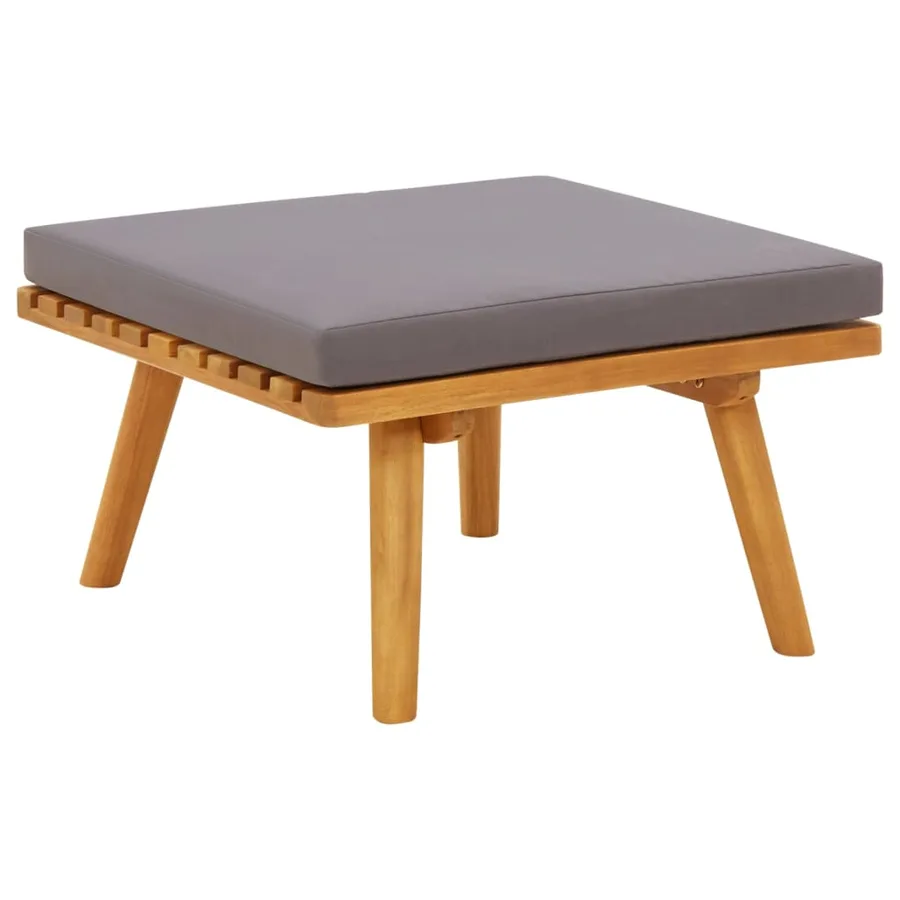 Salon de jardin 4 pcs avec coussins Bois d'acacia solide - 7