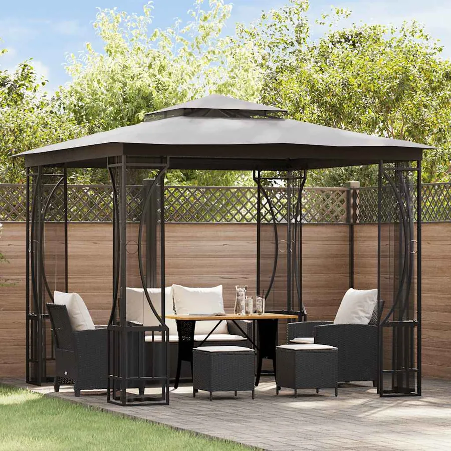 Tonnelle avec moustiquaire 300x300x265 cm Anthracite