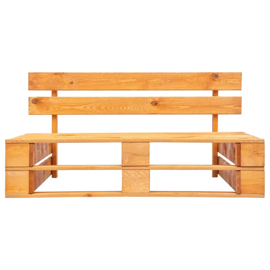 Banc palette de jardin bois marron miel - 2