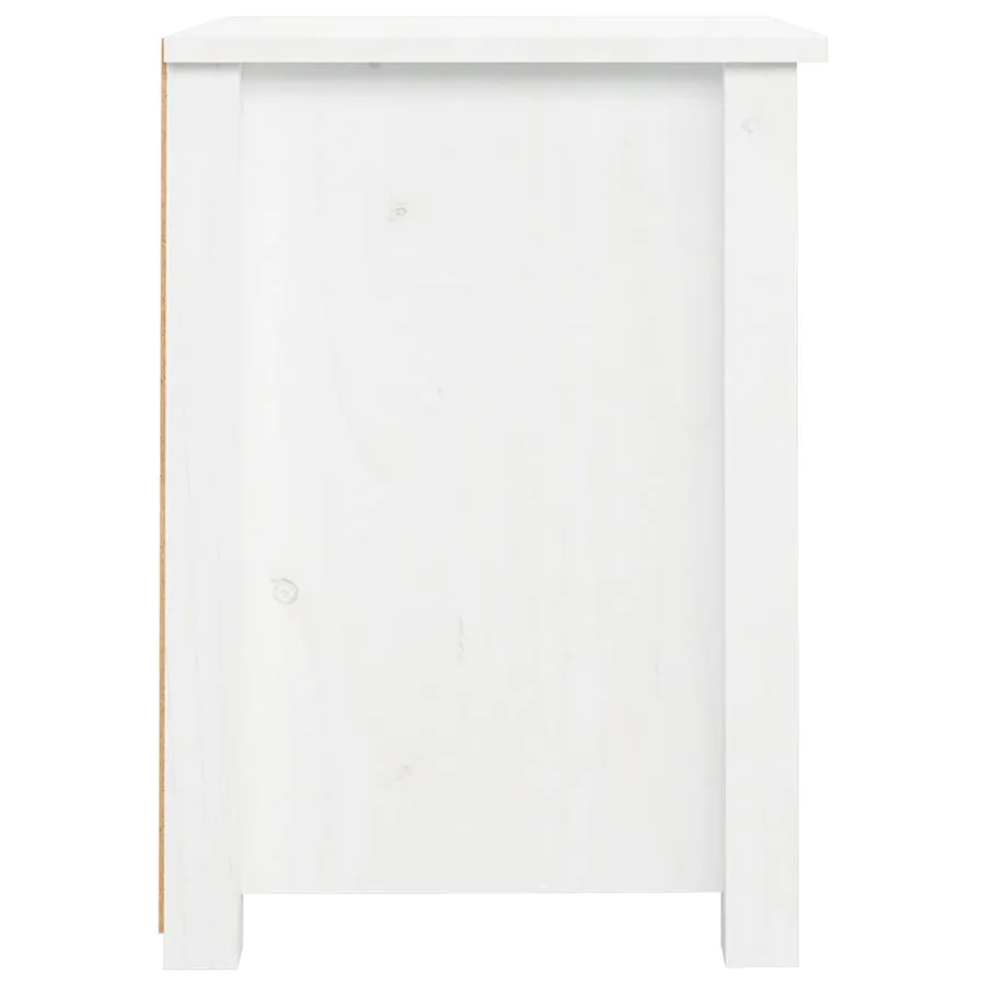 Table de chevet Blanc 40x35x49 cm Bois de pin massif - 7