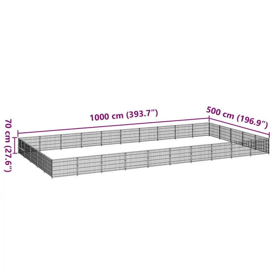 Chenil Noir 50 m² Acier - 7