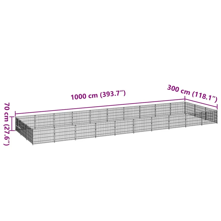 Chenil Noir 30 m² Acier - 7