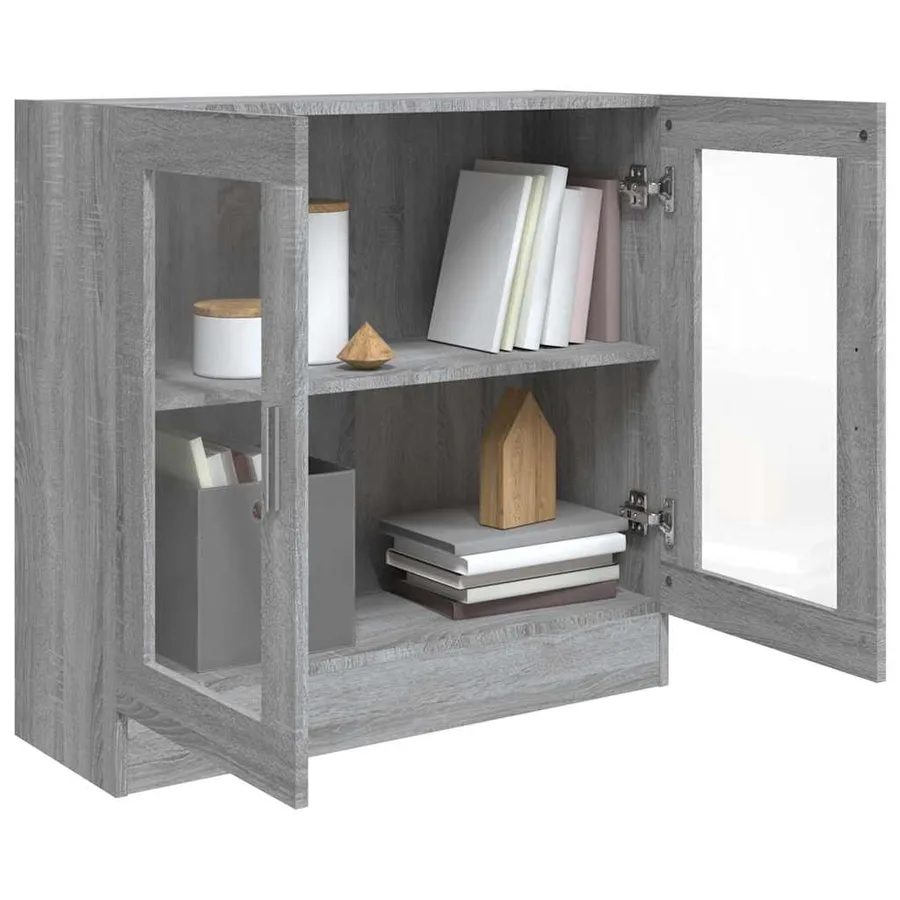 Armoire à vitrine Sonoma gris 82,5x30,5x80 cm Bois d'ingénierie - 7
