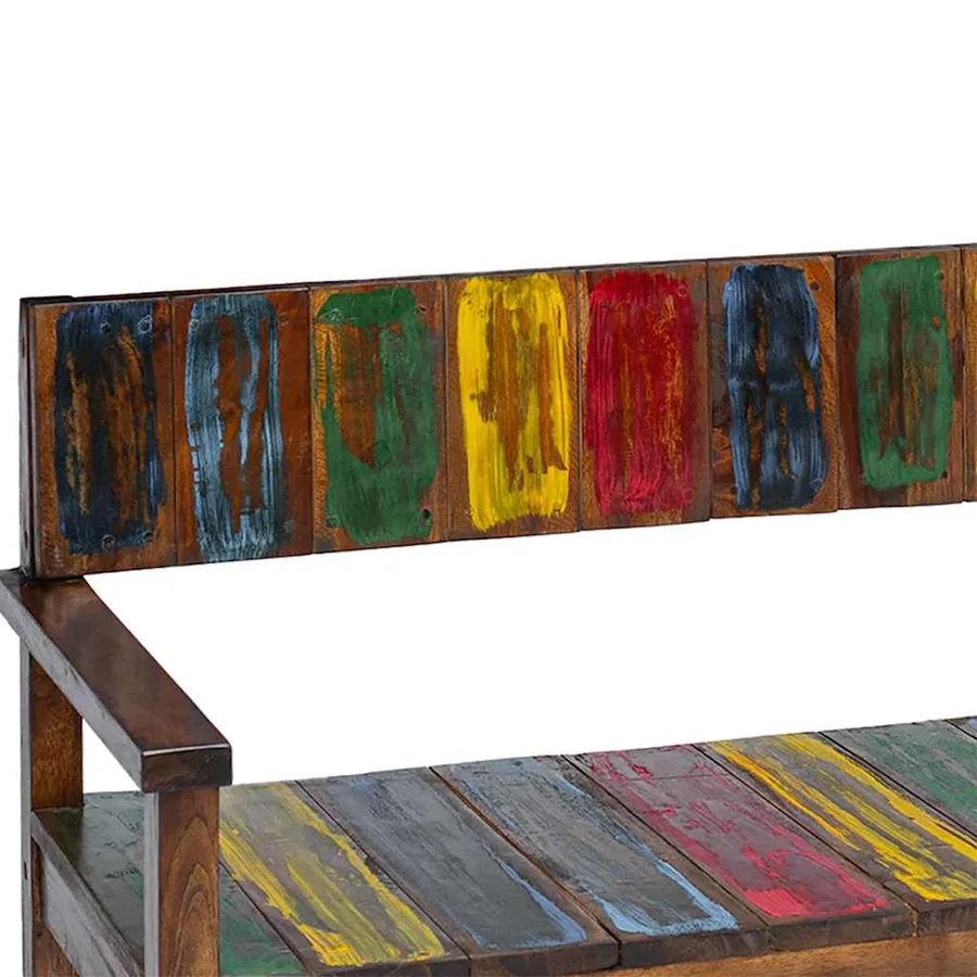 Chaises à manger lot de 4 bois de récupération solide - 6