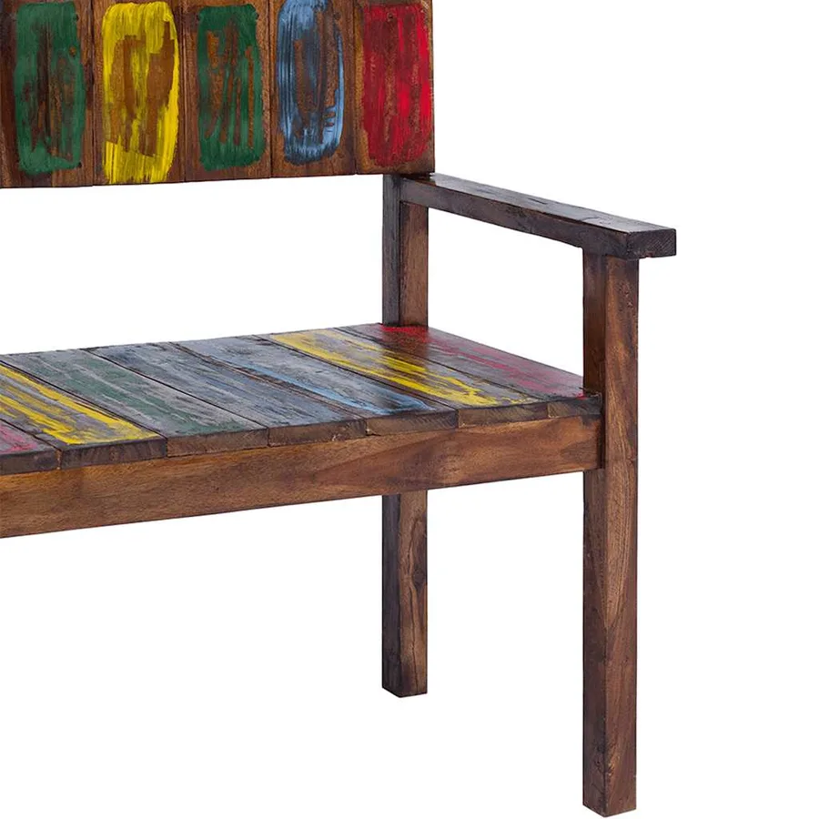 Chaises à manger lot de 4 bois de récupération solide - 7
